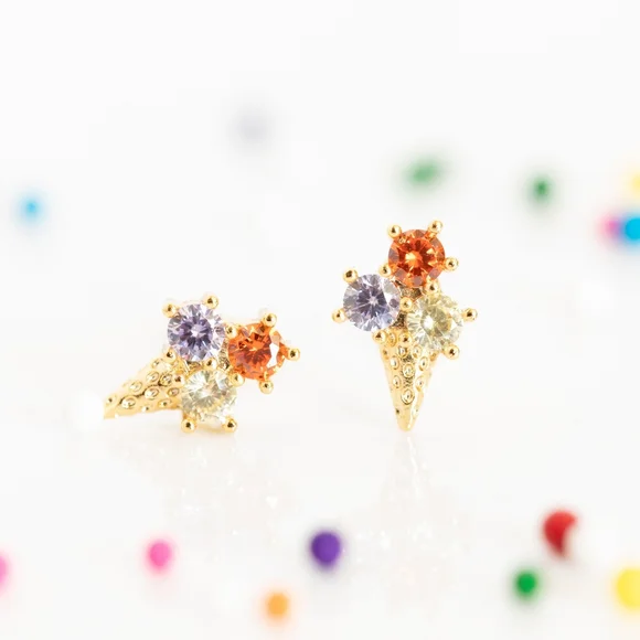 Dainty Icecream Studs (S925) - Only 5 left! - Picture 4 of 8